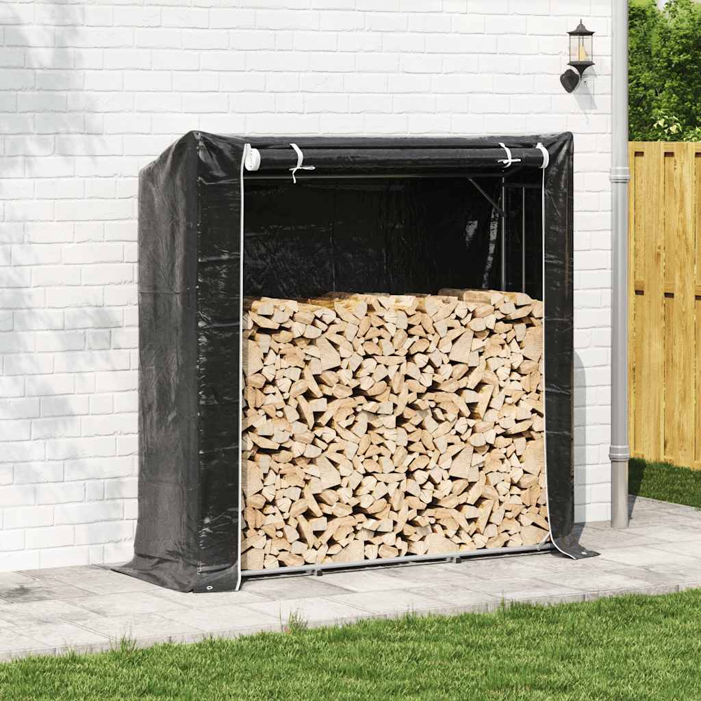 Vidaxx support à bois de chauffage avec housse de pluie 200x60x200 cm en acier galvanisé
