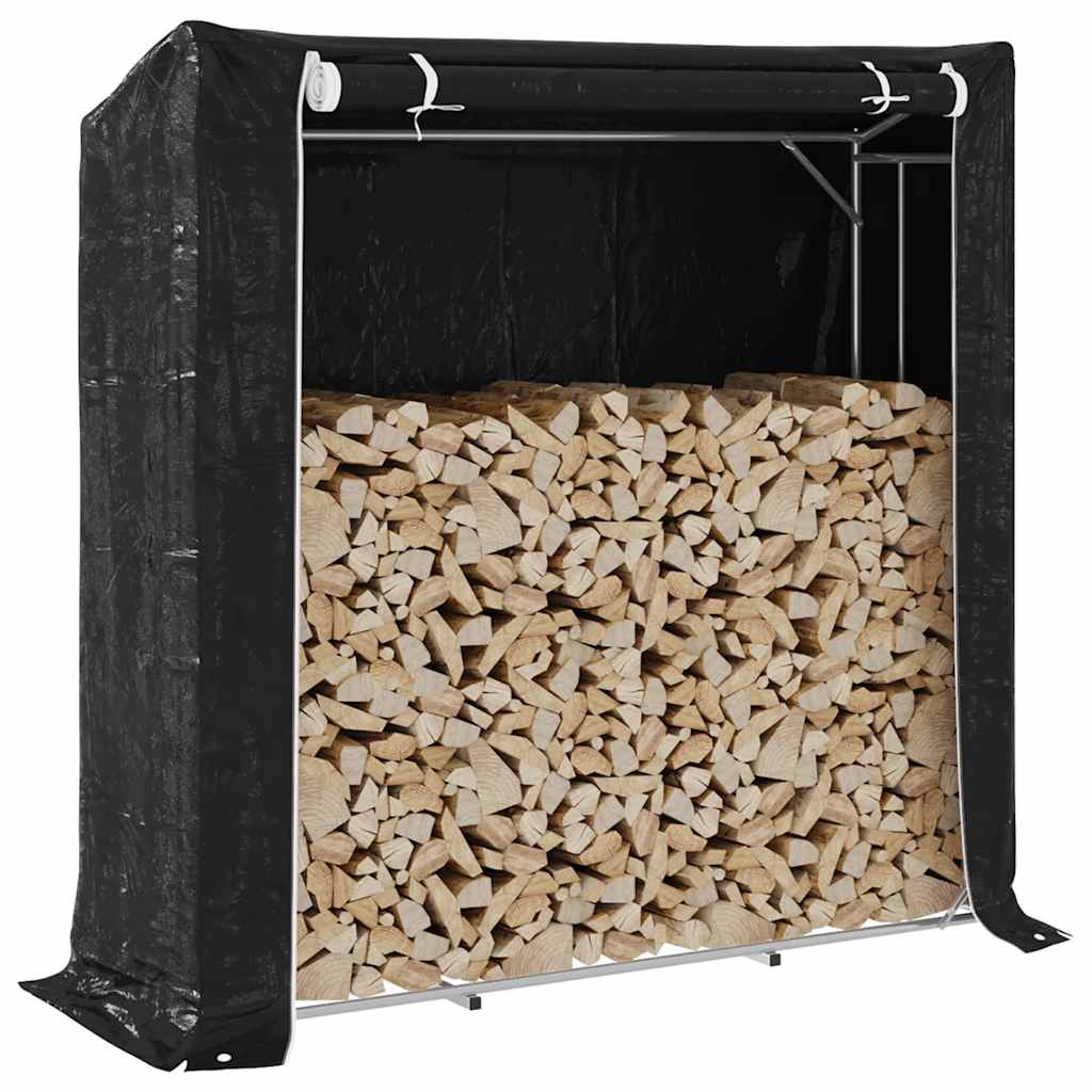 Vidaxx support à bois de chauffage avec housse de pluie 200x60x200 cm en acier galvanisé