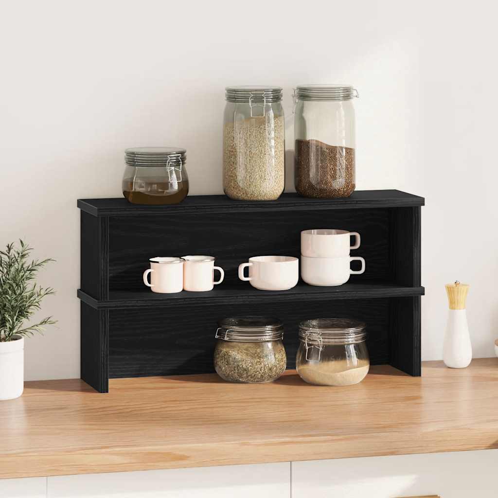 Vidaxx étagères de cuisine empilables 2 pcs 60x15x16 cm noir