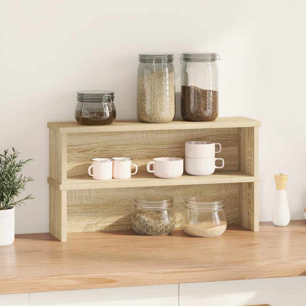 VidaXL étagères de cuisine empilables 2 pcs 60x15x16 cm couleur chêne sonoma