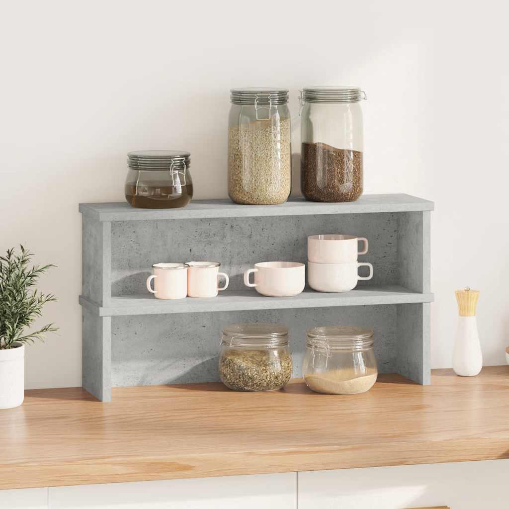 Vidaxx étagères de cuisine empilables 2 pcs 60x15x16 cm gris béton
