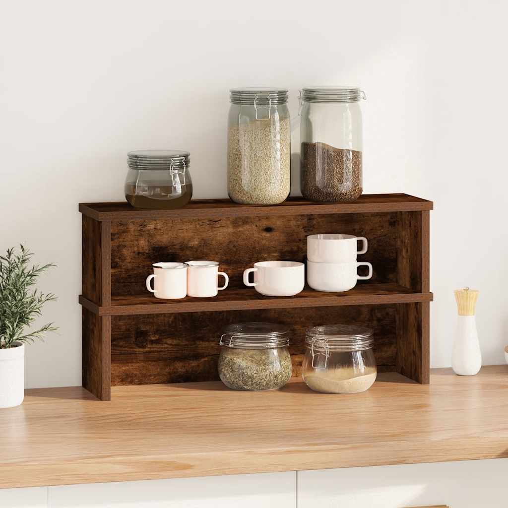 Vidaxx étagères de cuisine empilables 2 pcs 60x15x16 cm chêne fumé