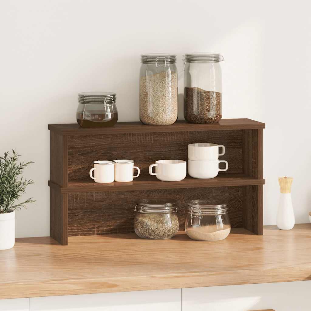 Vidaxx étagères de cuisine empilables 2 pcs 60x15x16 cm couleur chêne marron