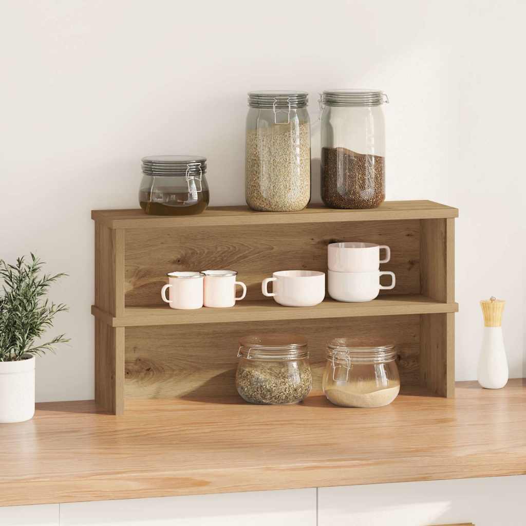 VidaXL étagères de cuisine empilables 2 pcs 60x15x16 cm couleur chêne artisanal
