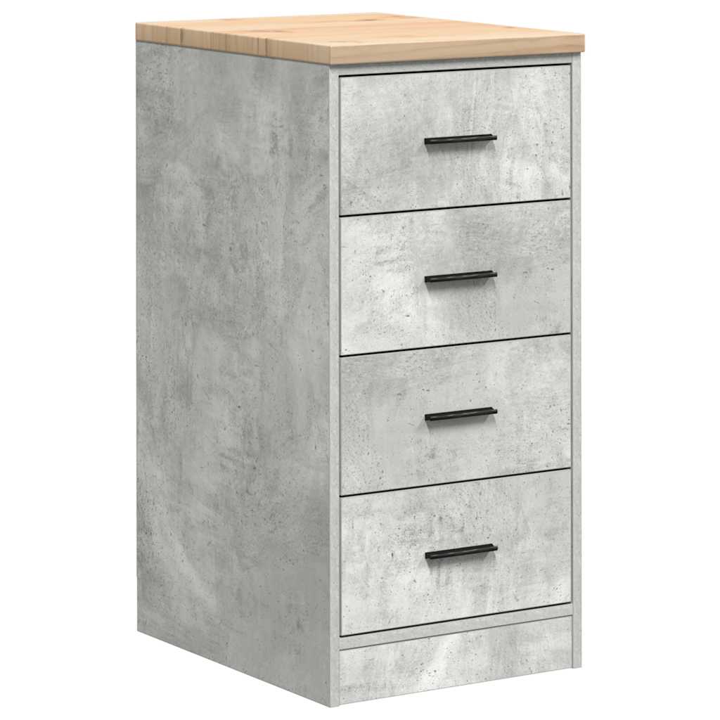 Vidaxl garagekast 40x51x85 cm massief grenenhout betongrijs