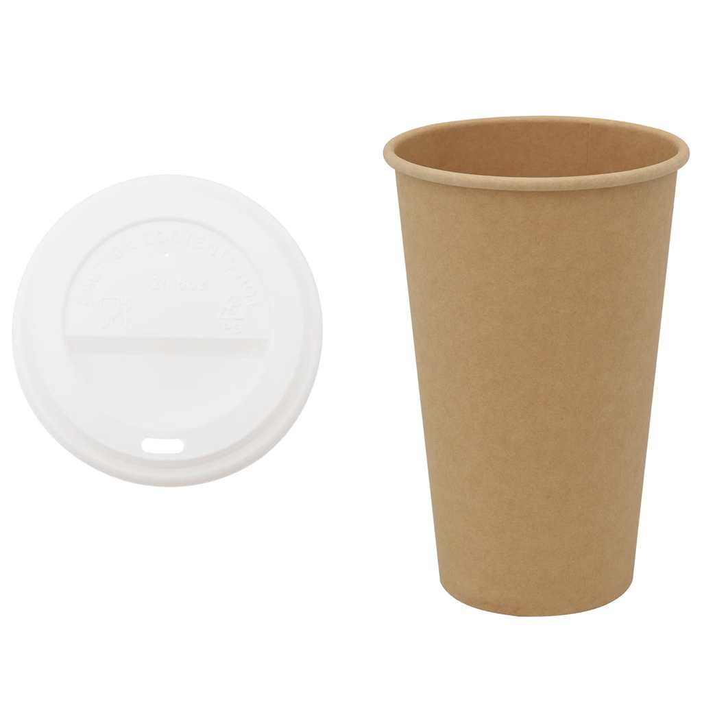 Vidaxl papieren koffiekopjes met deksel 1000 st 16oz 400 ml