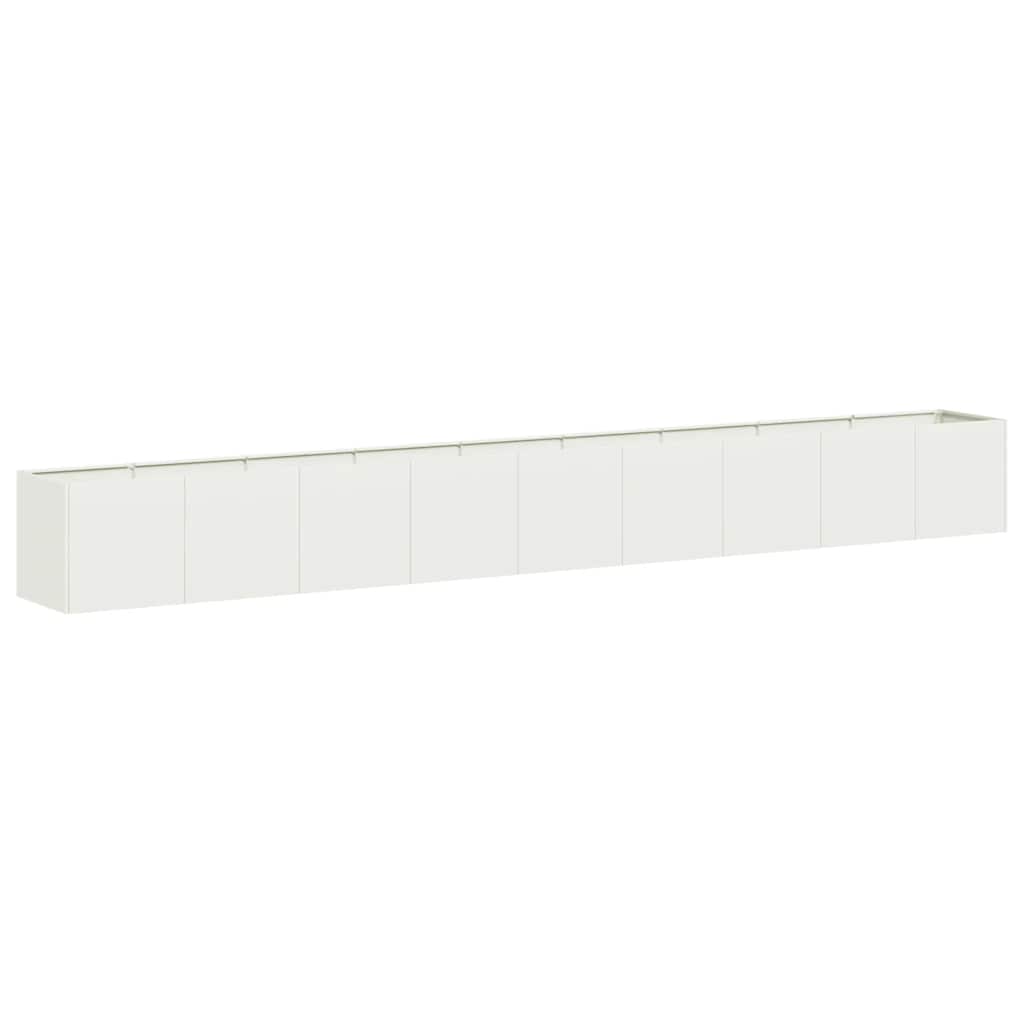 Vidaxl plantenbak 360x40x40 cm koudgewalst staal wit