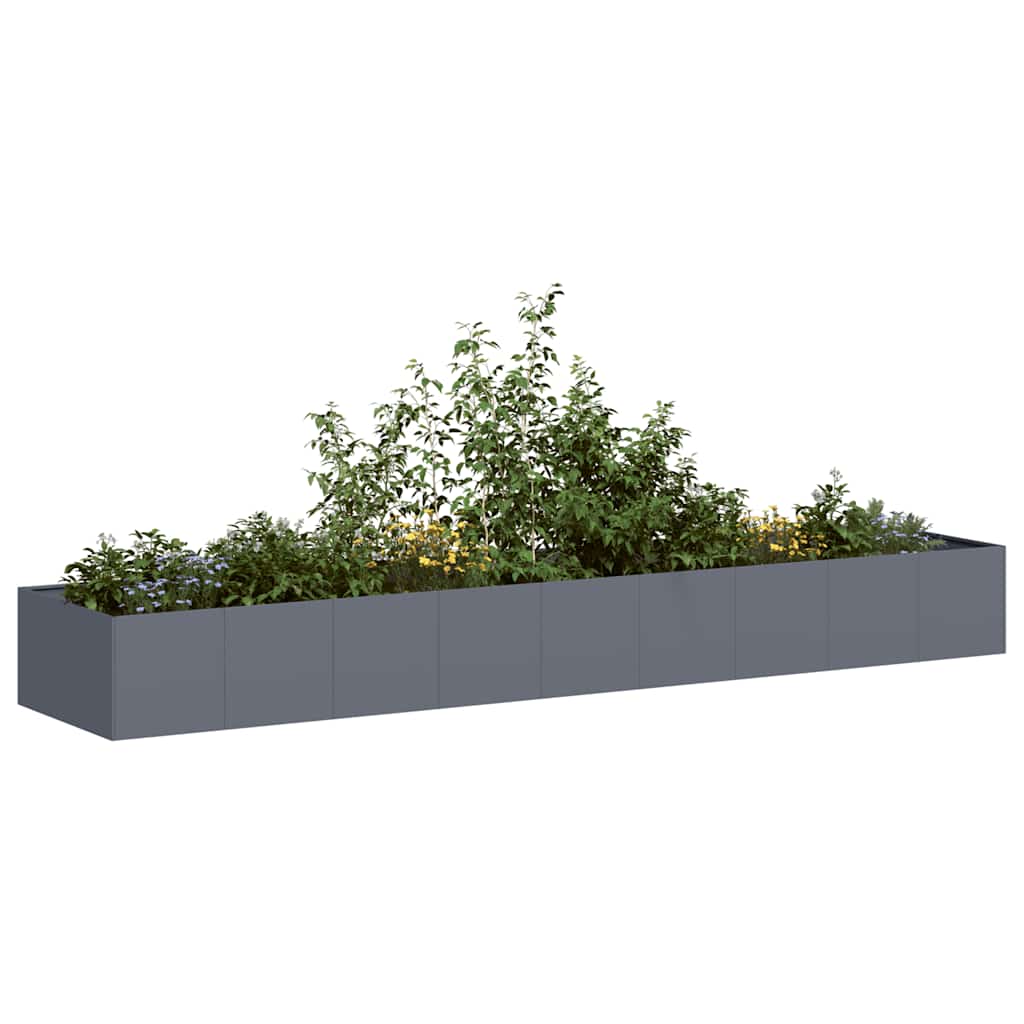 Vidaxl plantenbak 360x80x40 cm staal antracietkleurig