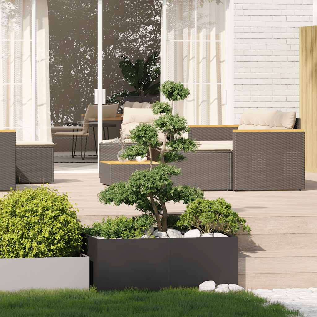 Vidaxl plantenbak 100x100x40 cm staal zwart