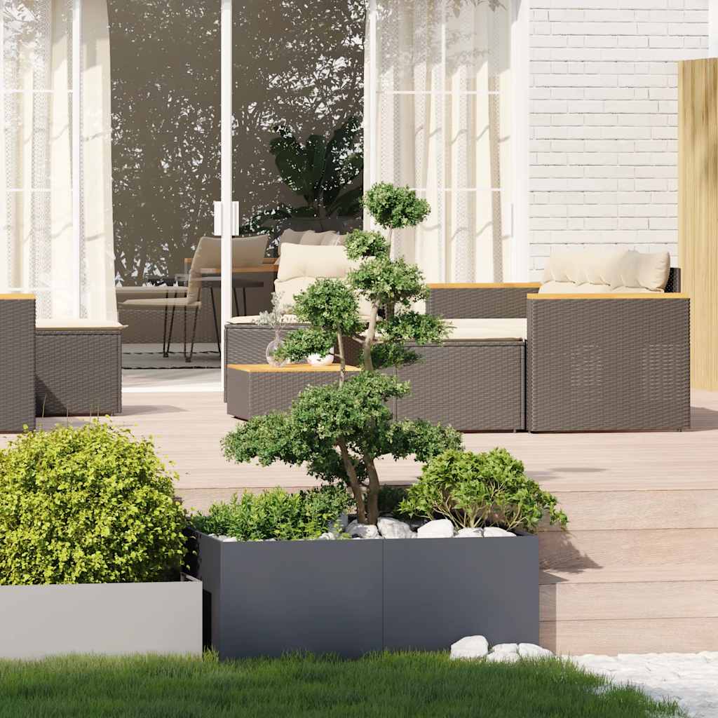 Vidaxl plantenbak 100x100x40 cm staal antracietkleurig