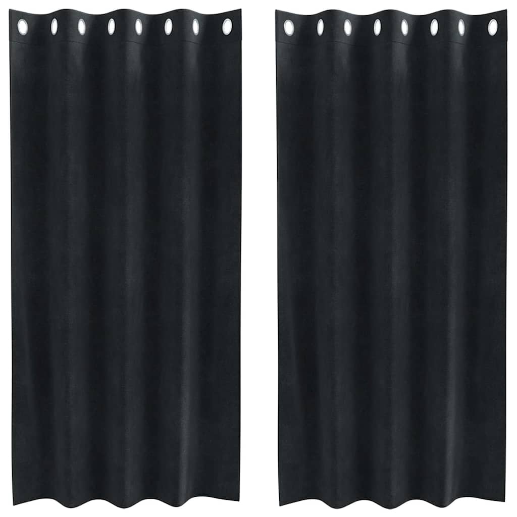 Vidaxl verduisterende gordijnen 2 pcs zwart 140 x 175 cm fluweel