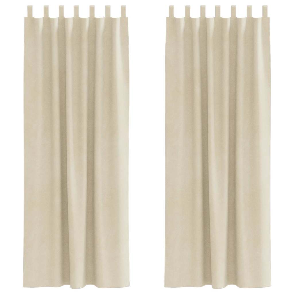 Vidaxl verduisterende gordijnen 2 pcs crème 140 x 225 cm fluweel