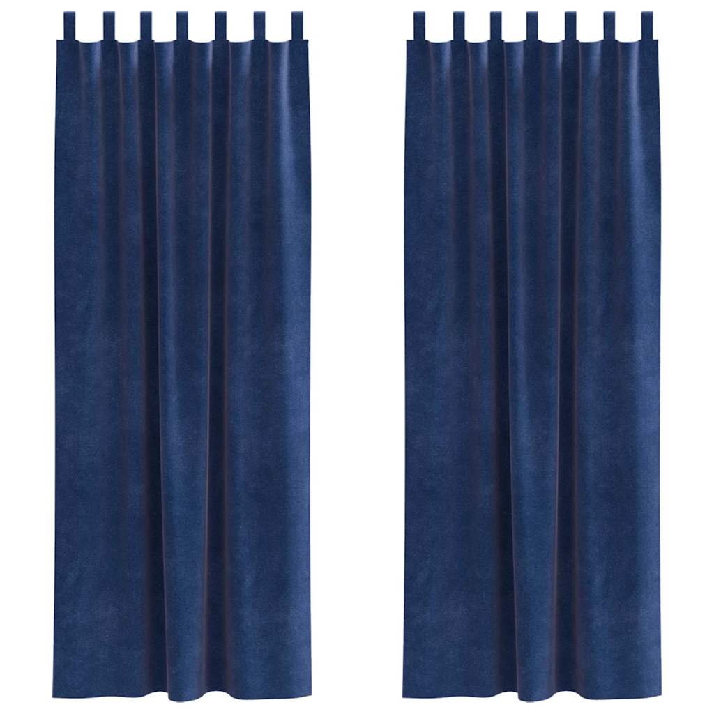 Vidaxl verduisterende gordijnen 2 pcs donkerblauw 140 x 245 cm fluweel