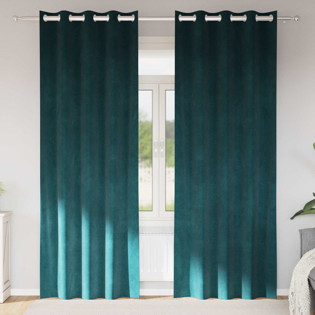 Vidaxl verduisterende gordijnen 2 pcs donkergroen 140 x 245 cm fluweel