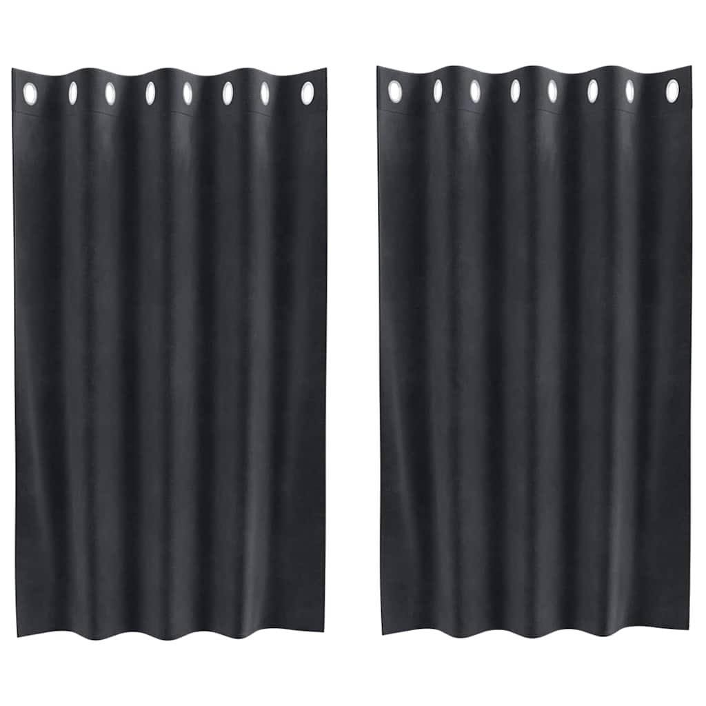 Vidaxl verduisterende gordijnen 2 pcs donkergrijs 140 x 140 cm fluweel