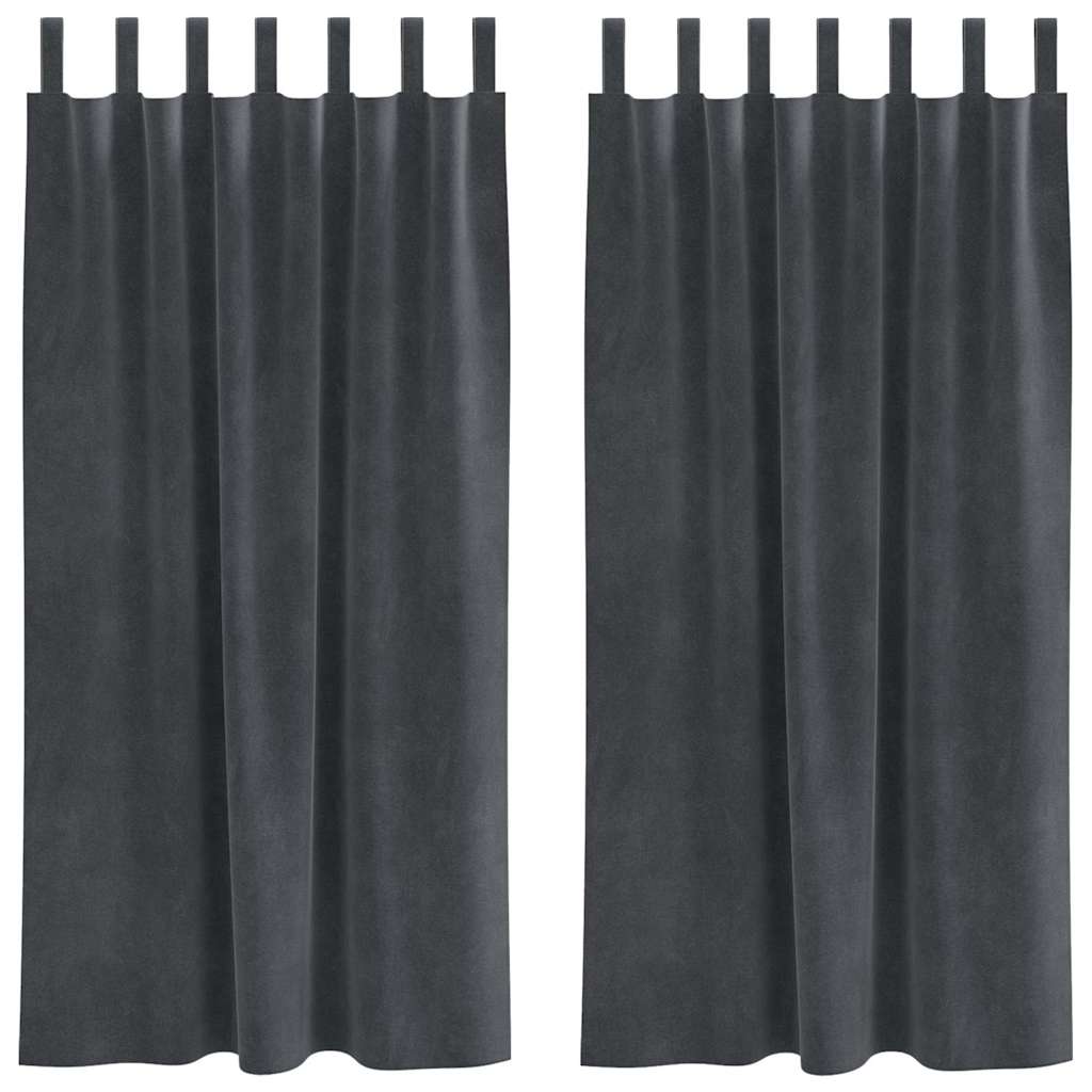 Vidaxl verduisterende gordijnen 2 pcs lichtgrijs 140 x 175 cm fluweel