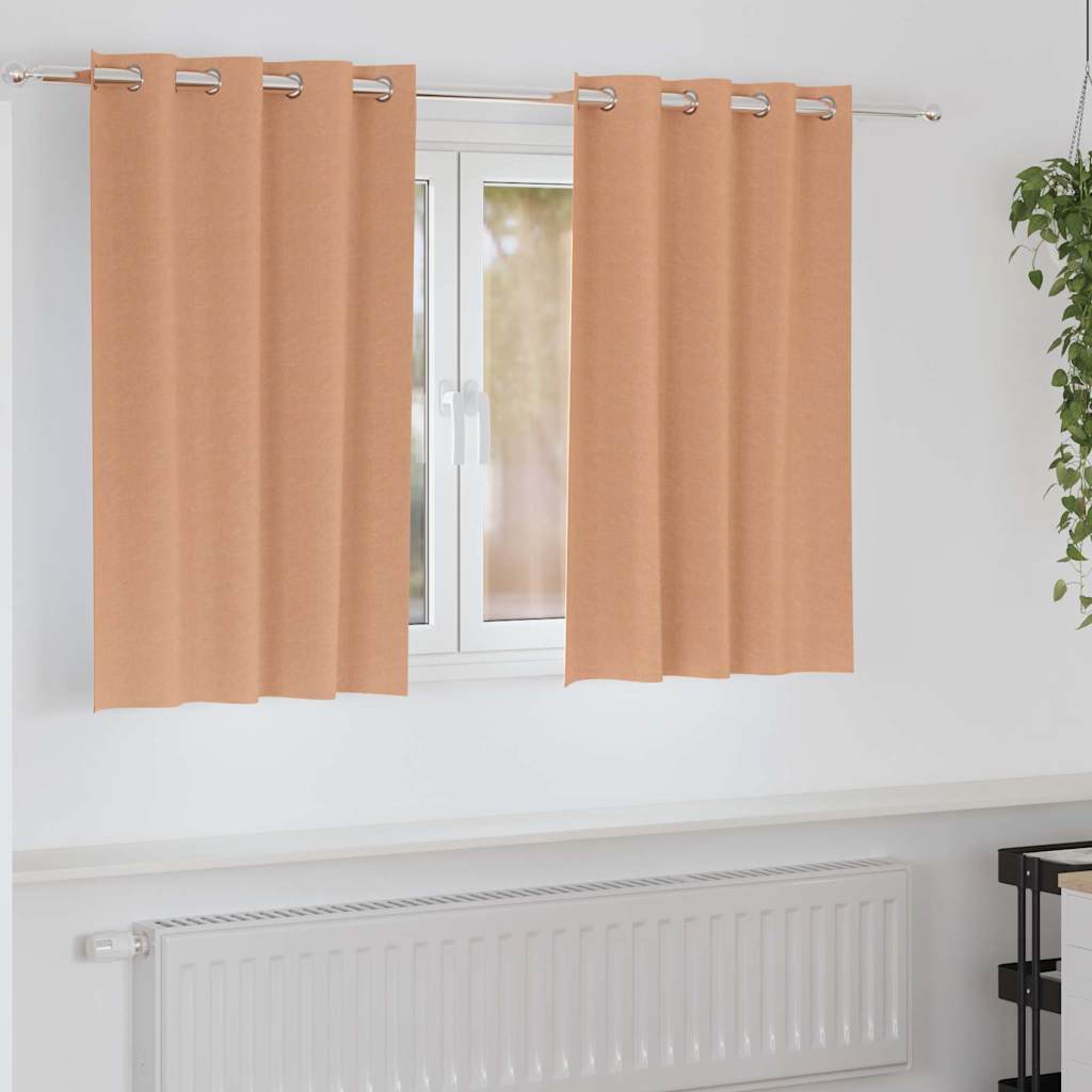 Vidaxl zwart-out gordijnen met ringen 2 pcs licht bruin 140 x 140 cm