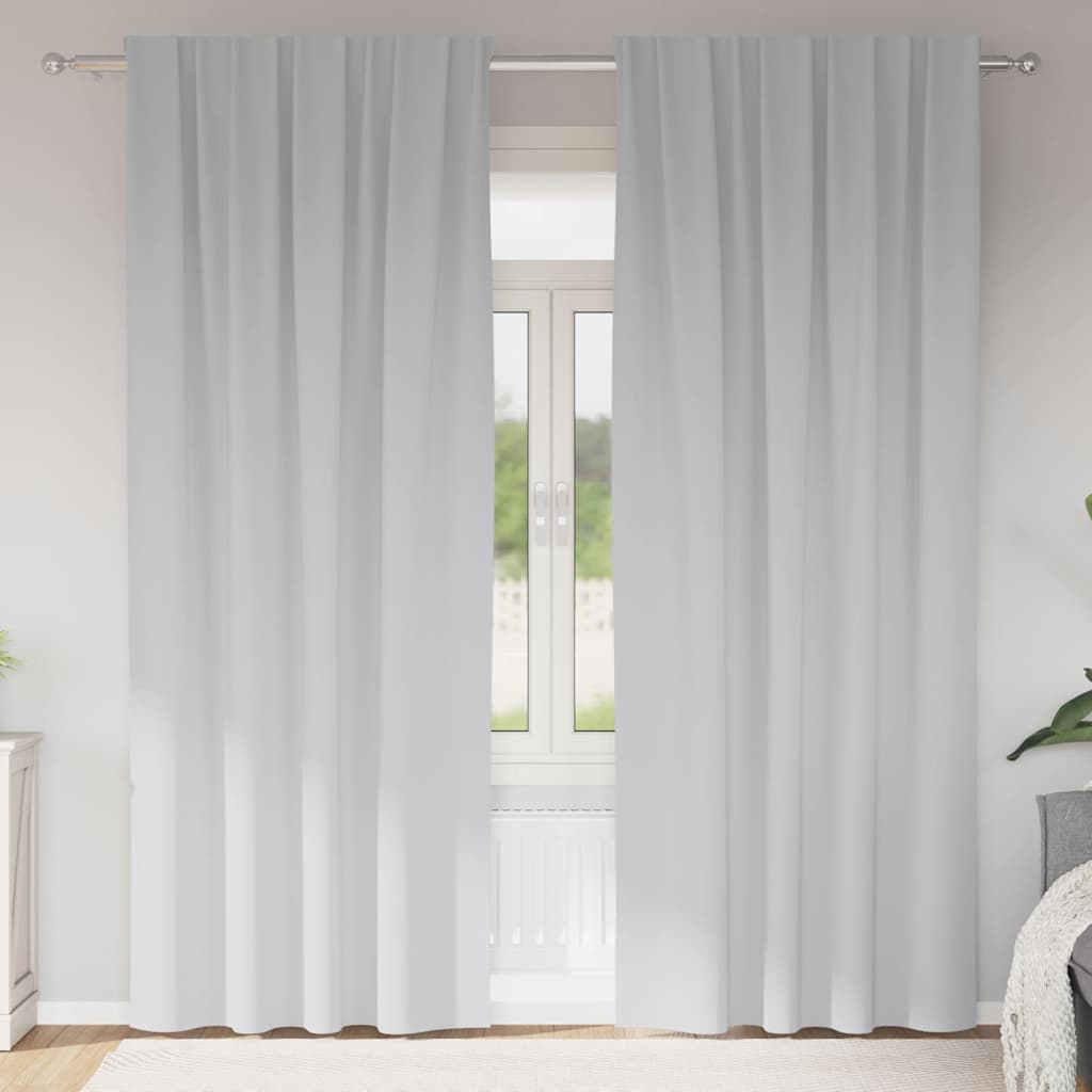 Vidaxl zwart-out gordijnen met ringen 2 pcs bleekgrijs 245 x 140 cm