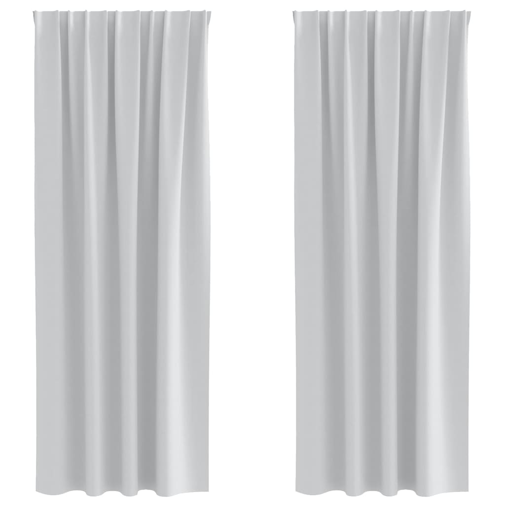 Vidaxl zwart-out gordijnen met ringen 2 pcs bleekgrijs 245 x 140 cm