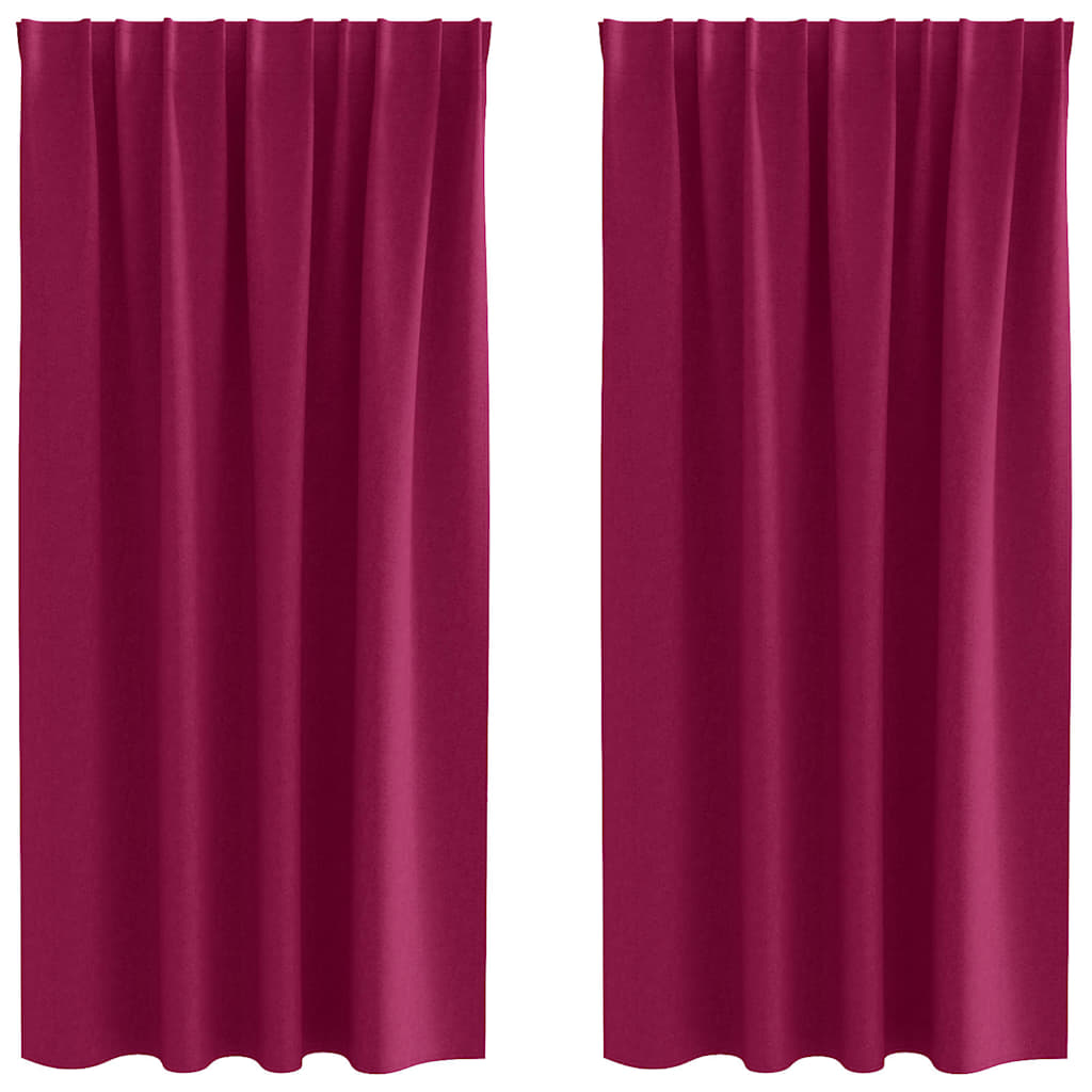 Vidaxl zwart-out gordijnen met ringen 2 pcs wijnrood 175 x 140 cm