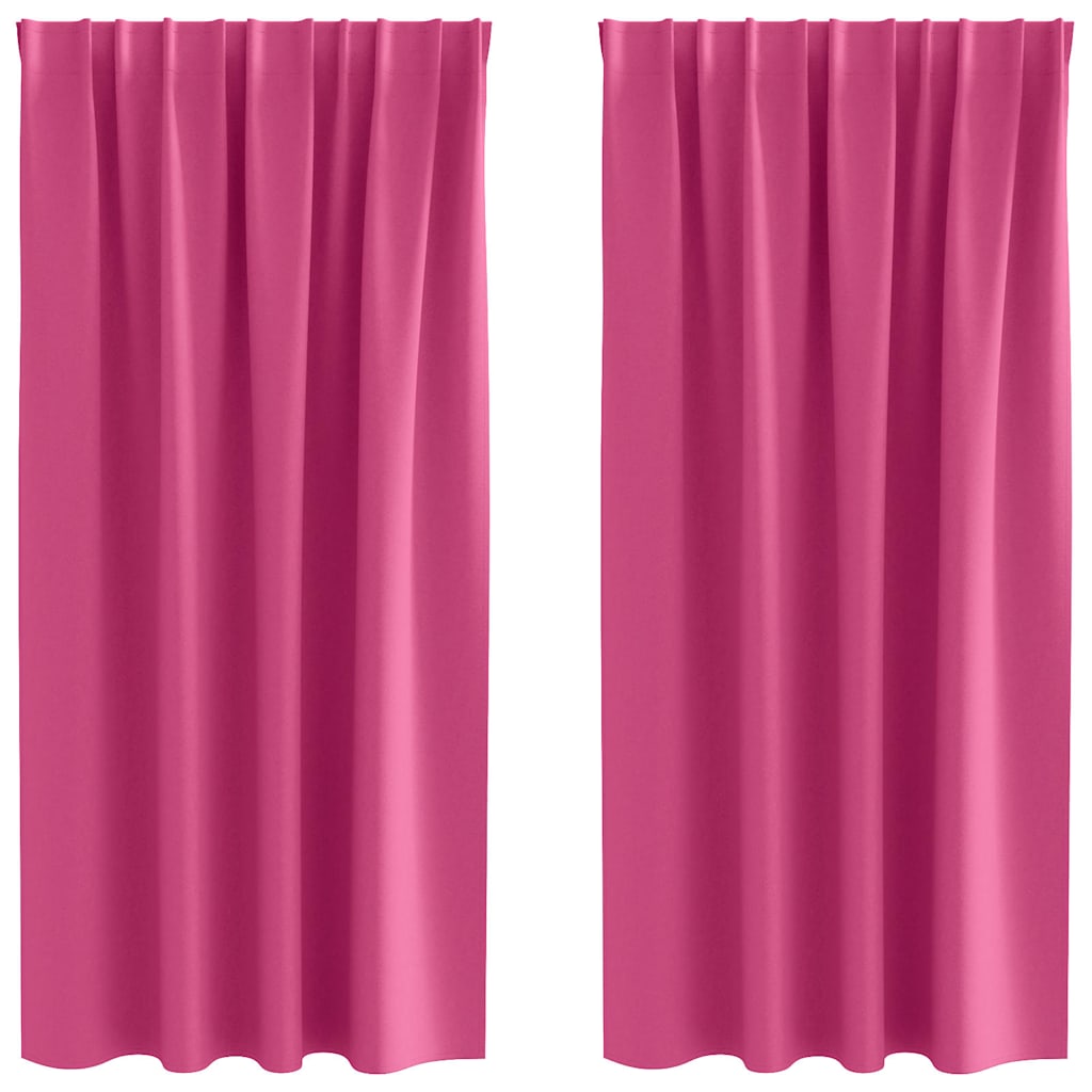 Vidaxl zwart-out gordijnen met ringen 2 pcs felroze 175 x 140 cm