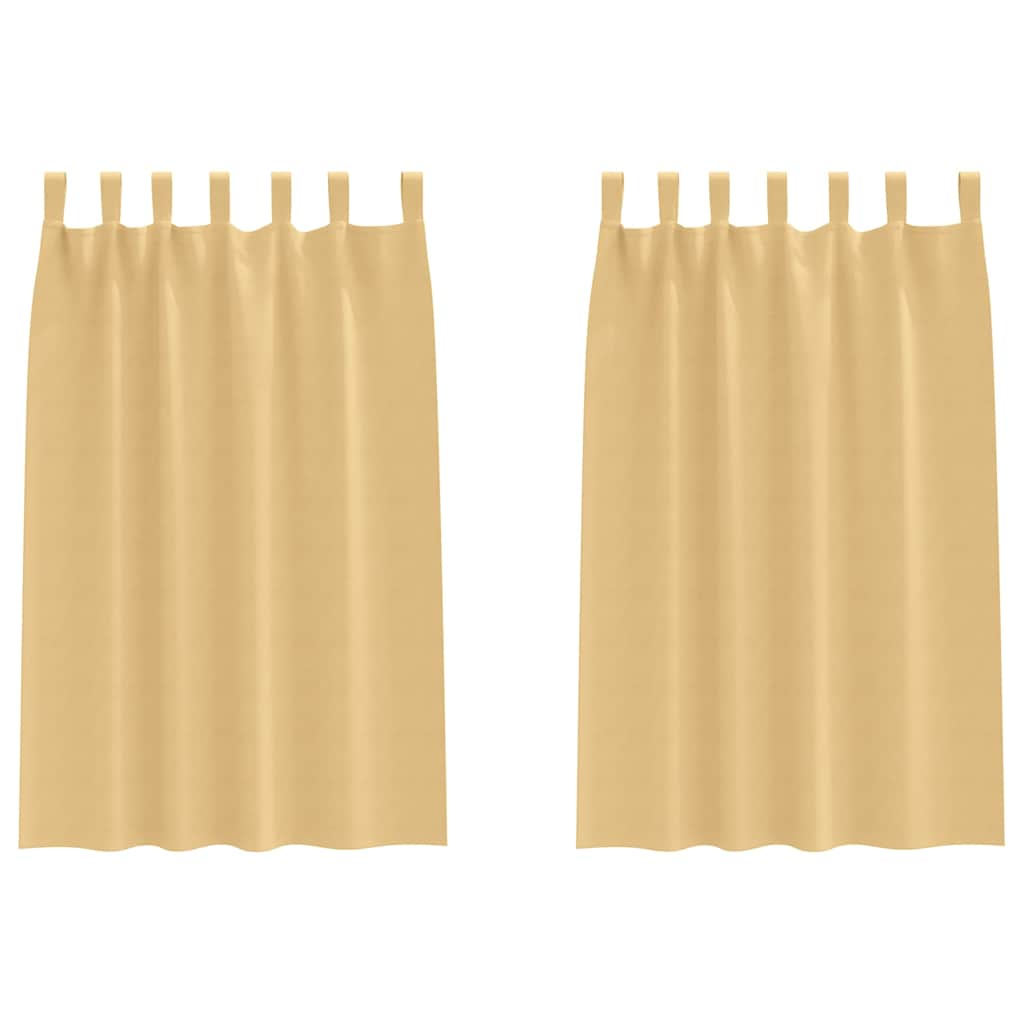 Vidaxl zwart-out gordijnen met ringen 2 pcs beige 175 x 140 cm