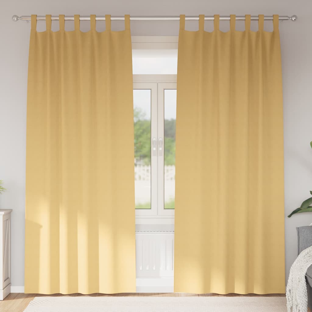 Vidaxl zwart-out gordijnen met ringen 2 pcs beige 260 x 140 cm