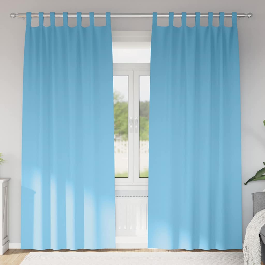 Vidaxl zwart-out gordijnen met ringen 2 pcs lichtblauw 225 x 140 cm