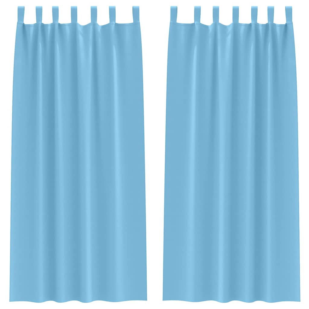 Vidaxl zwart-out gordijnen met ringen 2 pcs lichtblauw 225 x 140 cm