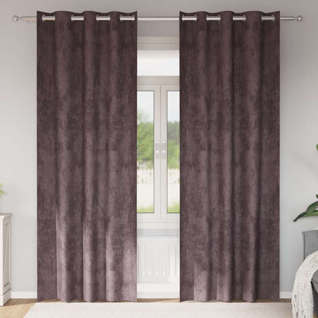 Vidaxl velvet gordijnen met gordijnen 2 pcs bruin 260 x 140 cm fluweel