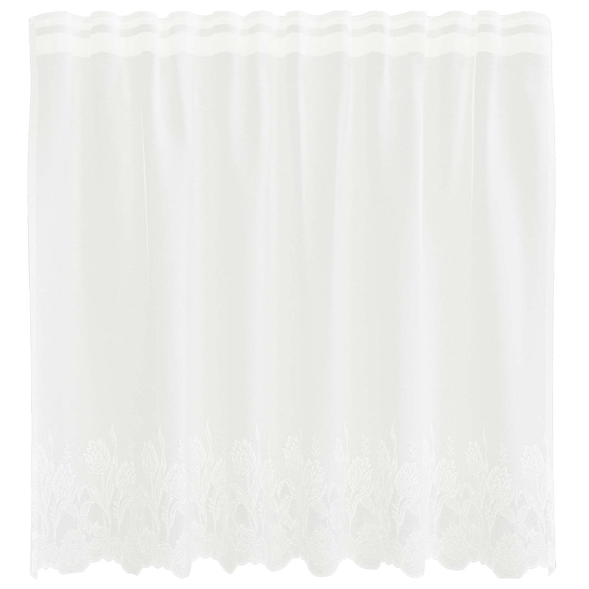 Vidaxl kantgordijn met gordijnen bloemen wit 100 x 150 cm polyester