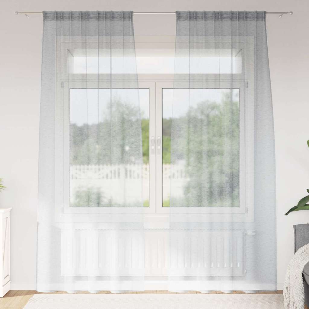 Vidaxl voile gordijn 2 pcs donkergrijs 225 x 140 cm polyester