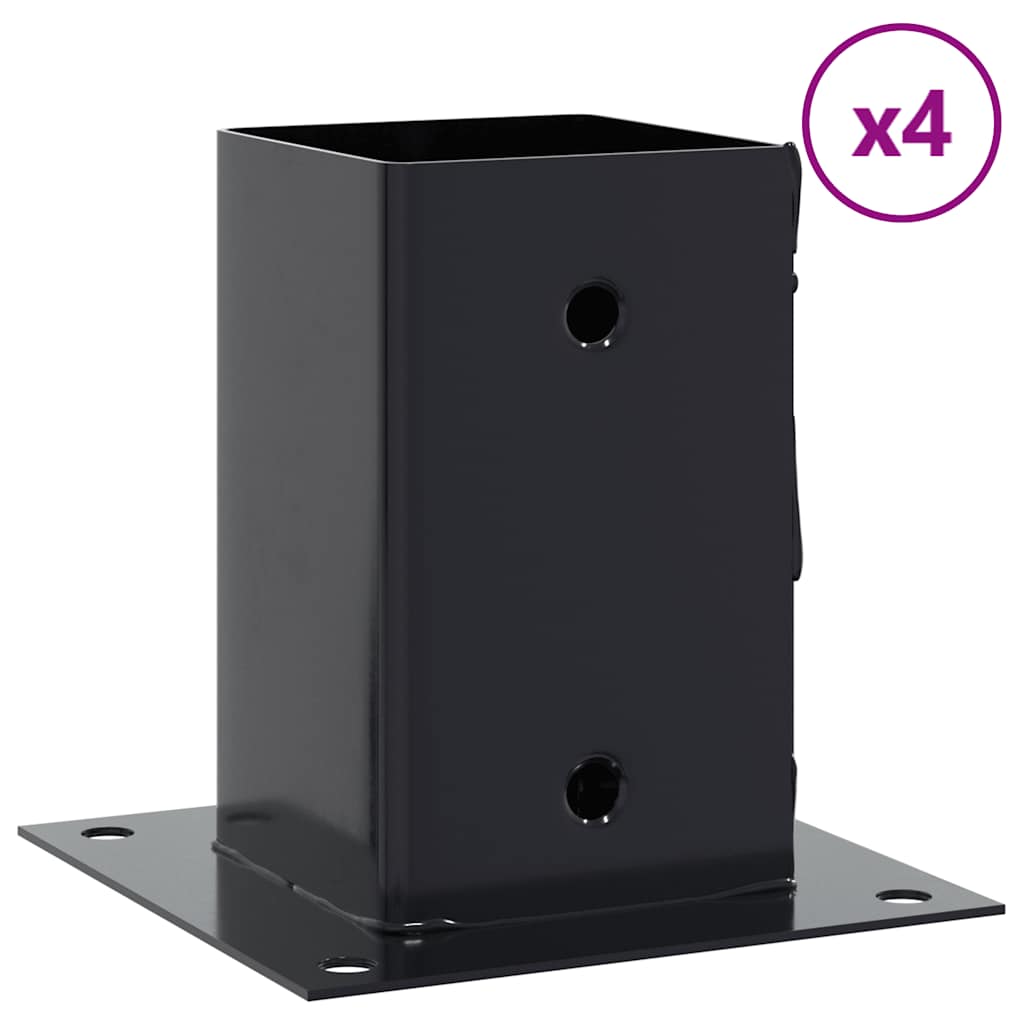 Vidaxl paondervoeten vierkant 4st 91x91mm gepoedercoat staal antraciet