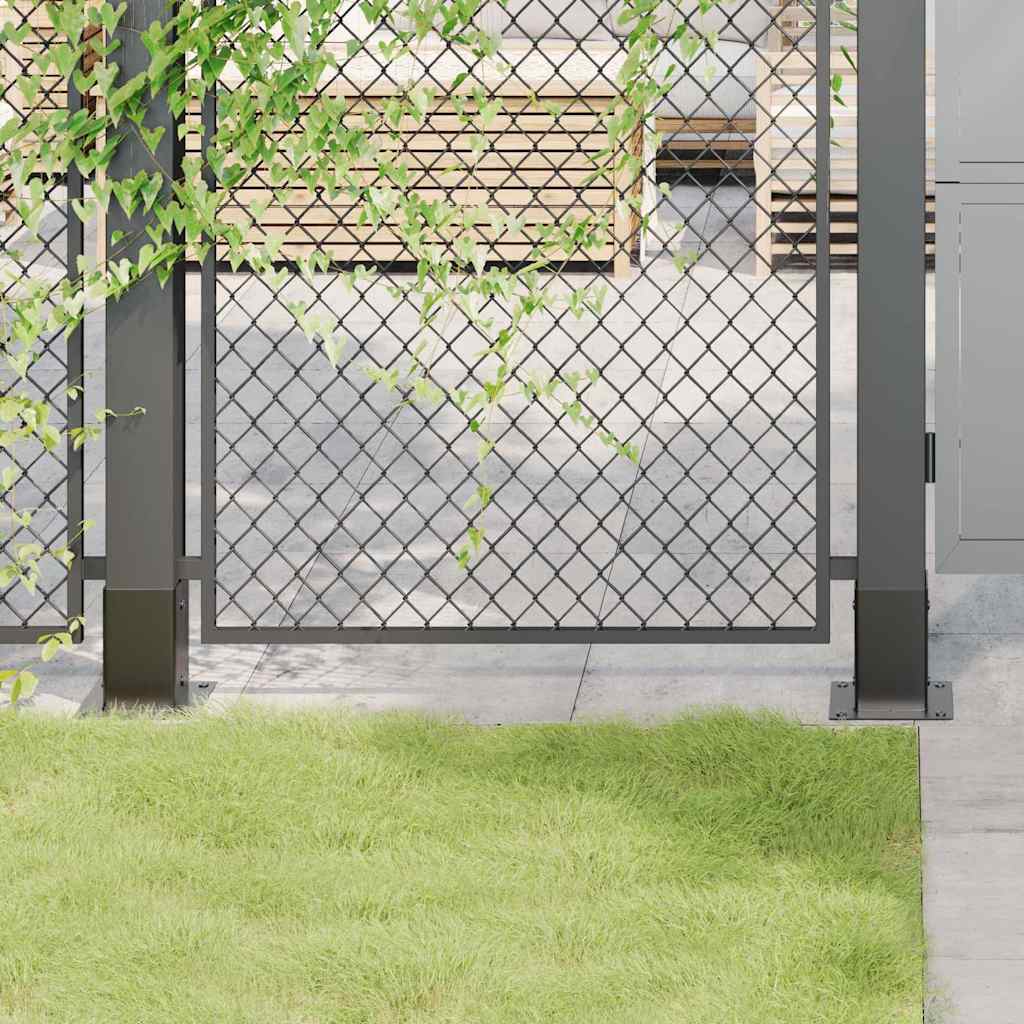 Vidaxl paondervoeten vierkant 4st 91x91mm gepoedercoat staal antraciet