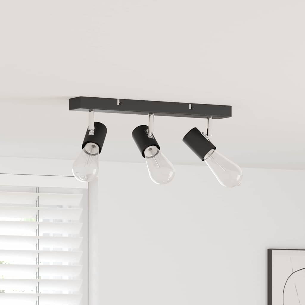 Vidaxl plafondspot met schijnwerpers zwart 38 x 6,5 x 11,5 cm metaal