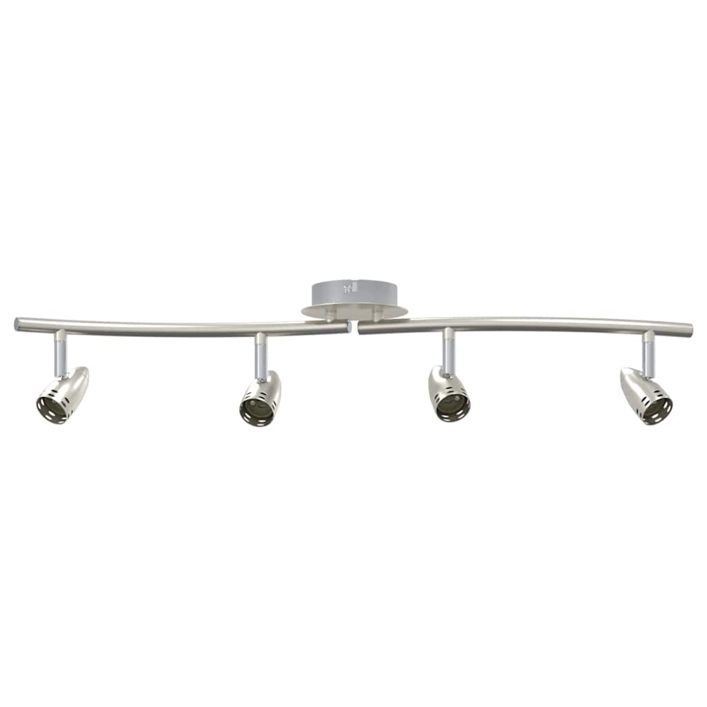 Vidaxl plafondspot met schijnwerpers nikkel 27 x 10 x 12 cm metaal
