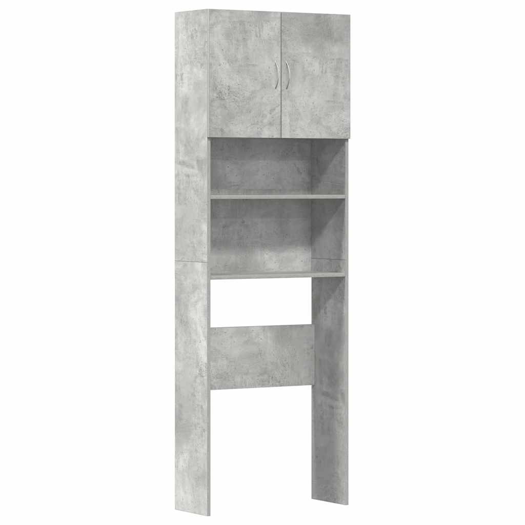 Vidaxl wasmachinekast 64x24x190 cm bewerkt hout betongrijs