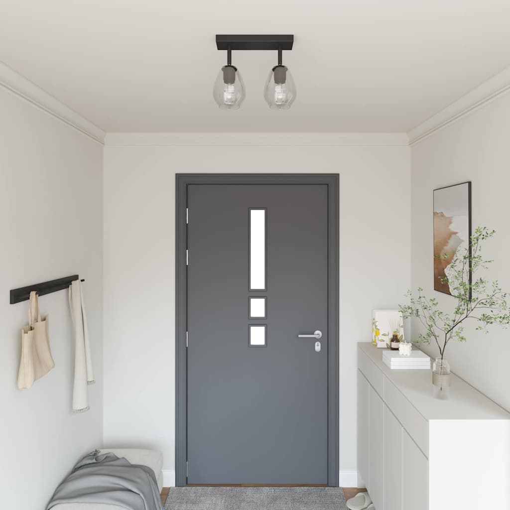 Vidaxl plafondspot zwart 33 x 13 x 26 cm glas en metaal