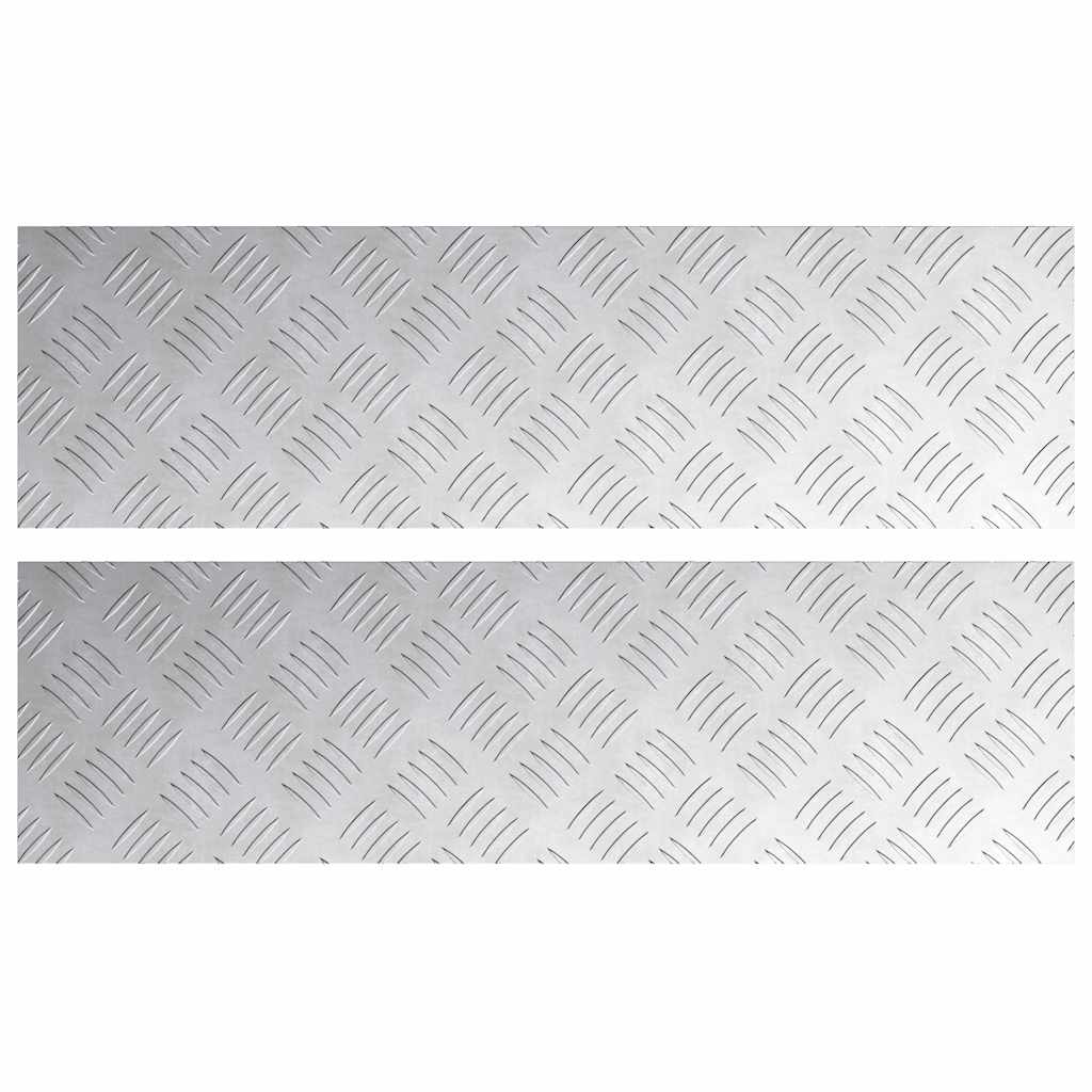 Vidaxl trap tread rechthoekig 2 pcs zilver 70 x 20 cm aluminium