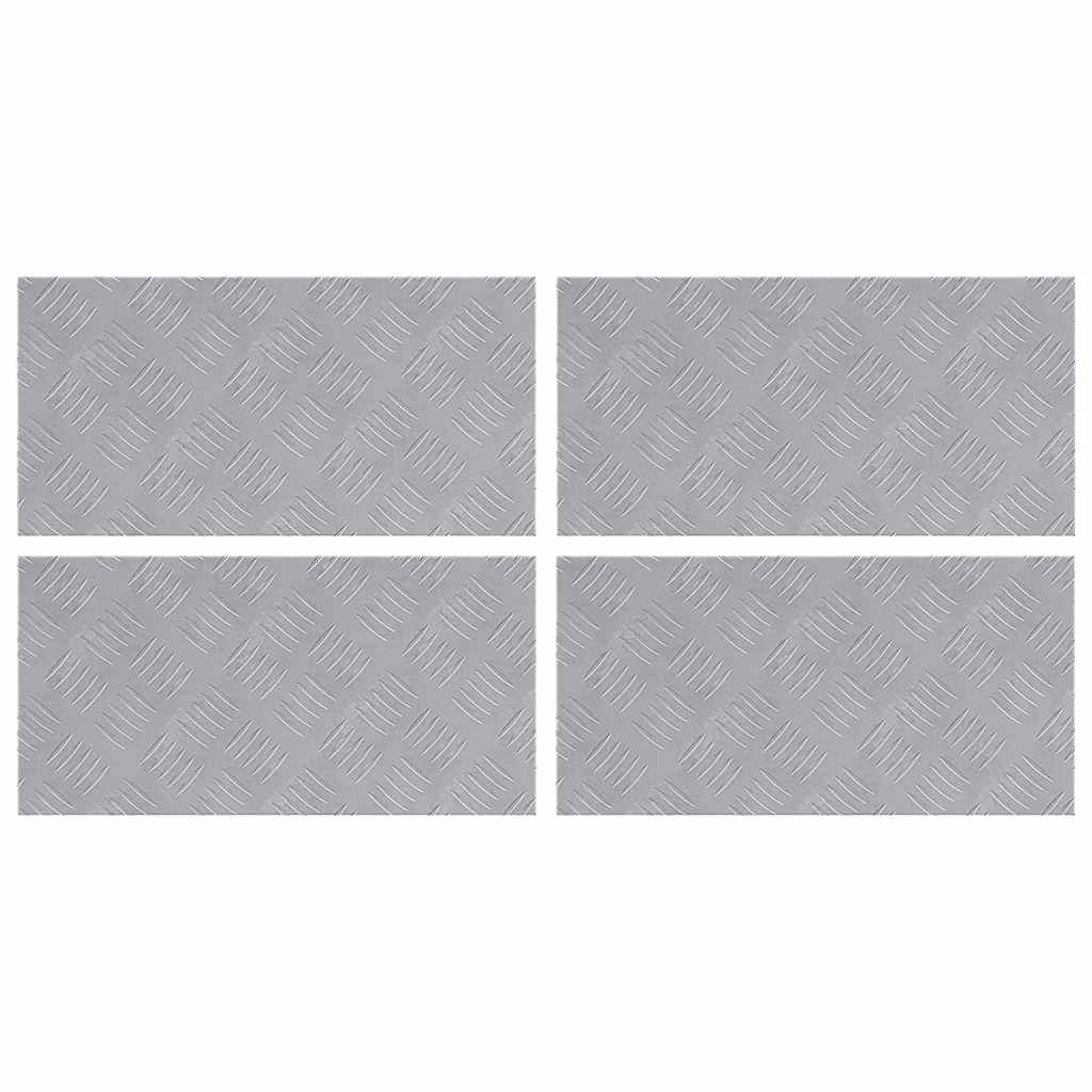 Vidaxl trap tread rechthoekig 4 pcs zilver 50 x 25 cm aluminium