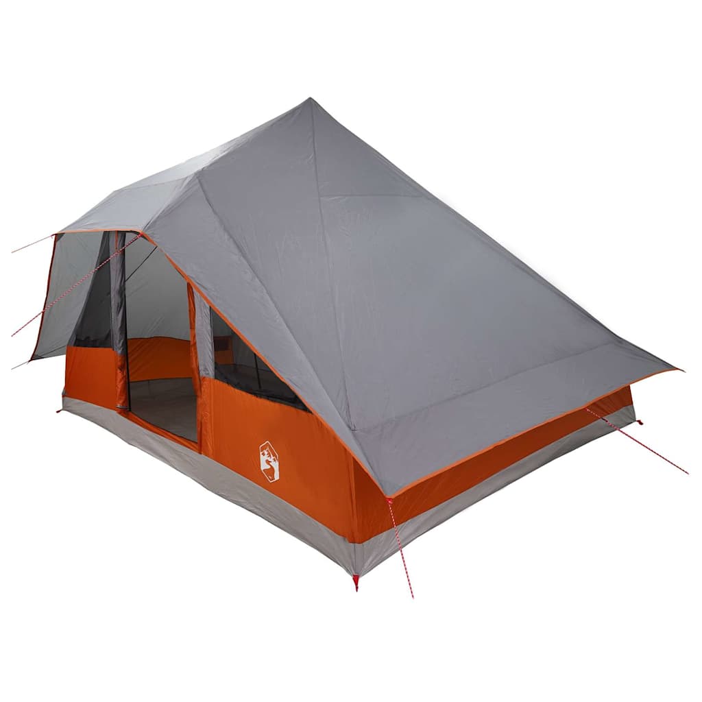 Vidaxl tipi tent met dak grijs en oranje 364 x 281 x 257 cm taft