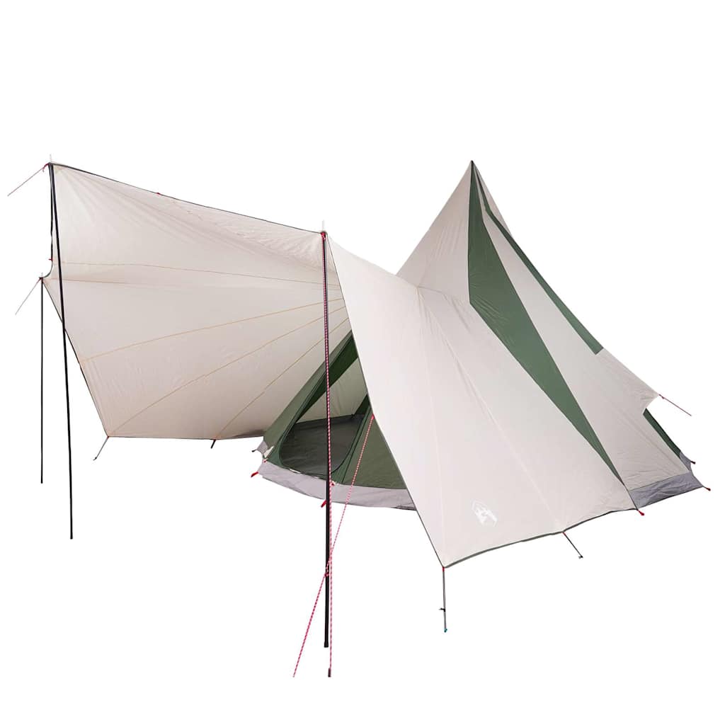 Vidaxl familie tipi tent tipi groen en beige 510 x 690 x 330 cm