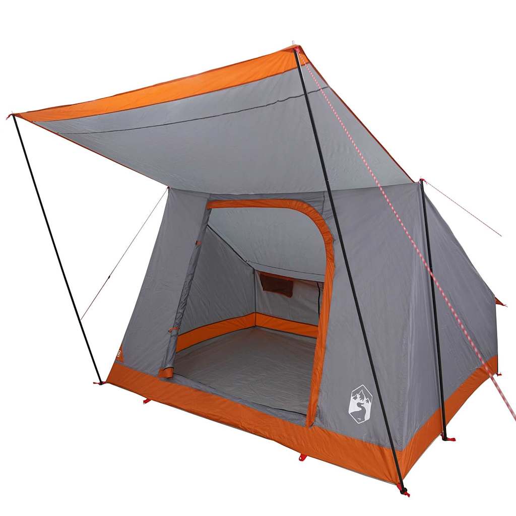 Vidaxl camping tent met dak grijs en oranje 282 x 225 x 154 cm taft