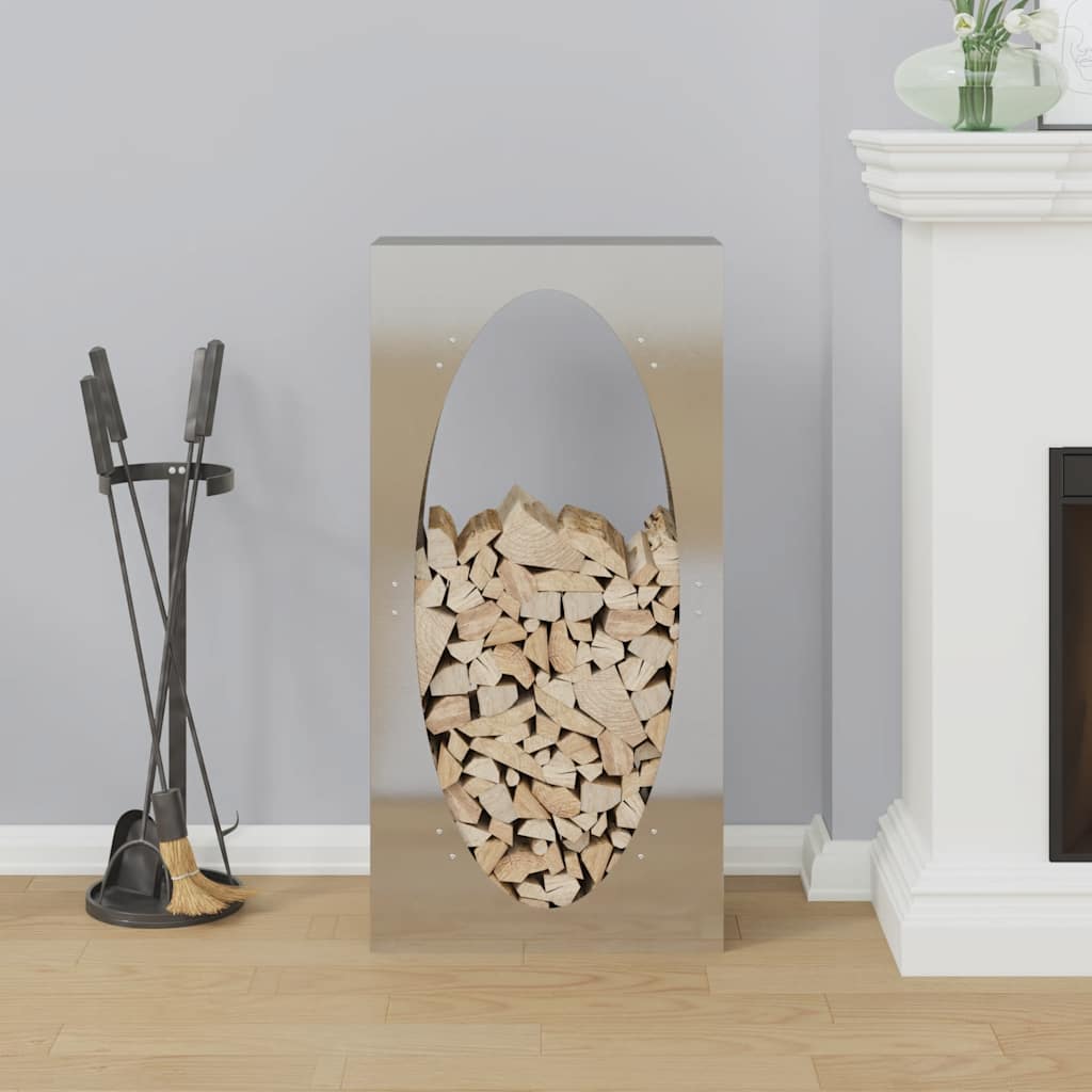 Vidaxl brandhoutrek 50x23x100 cm roestvrij staal