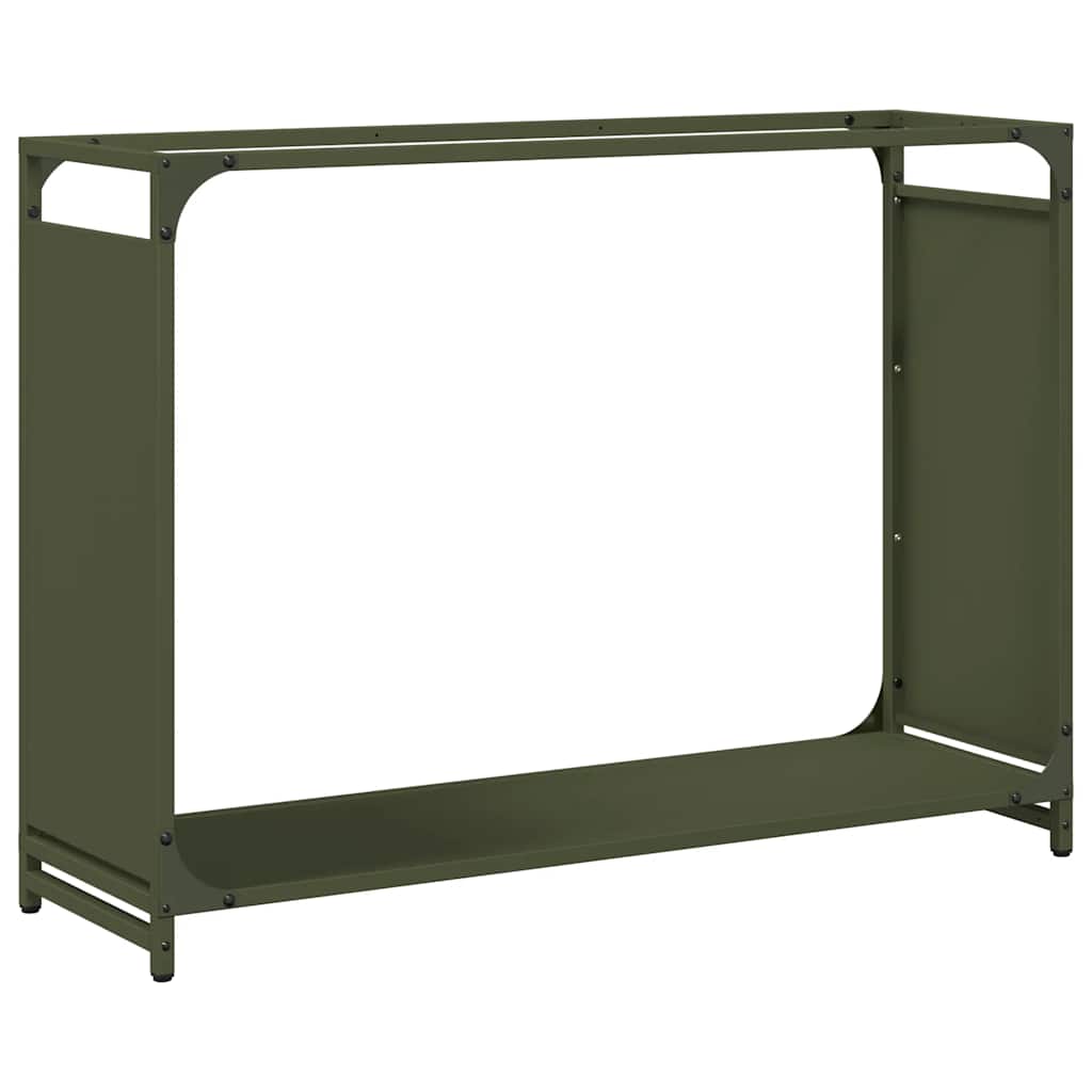 Vidaxl brandhoutrek 90x28x65 cm koudgewalst staal olijfgroen