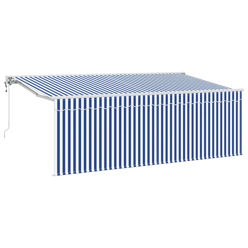 Vidaxl inklapbaar zonnescherm gestreept blauw 350 x 200 cm stof