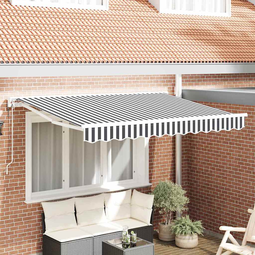 Vidaxl inklapbaar zonnescherm antraciet en wit 350 x 200 cm