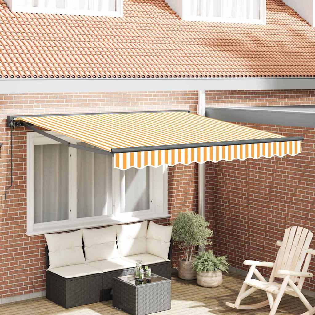 Vidaxl inklapbaar zonnescherm geel en wit 300 x 250 cm