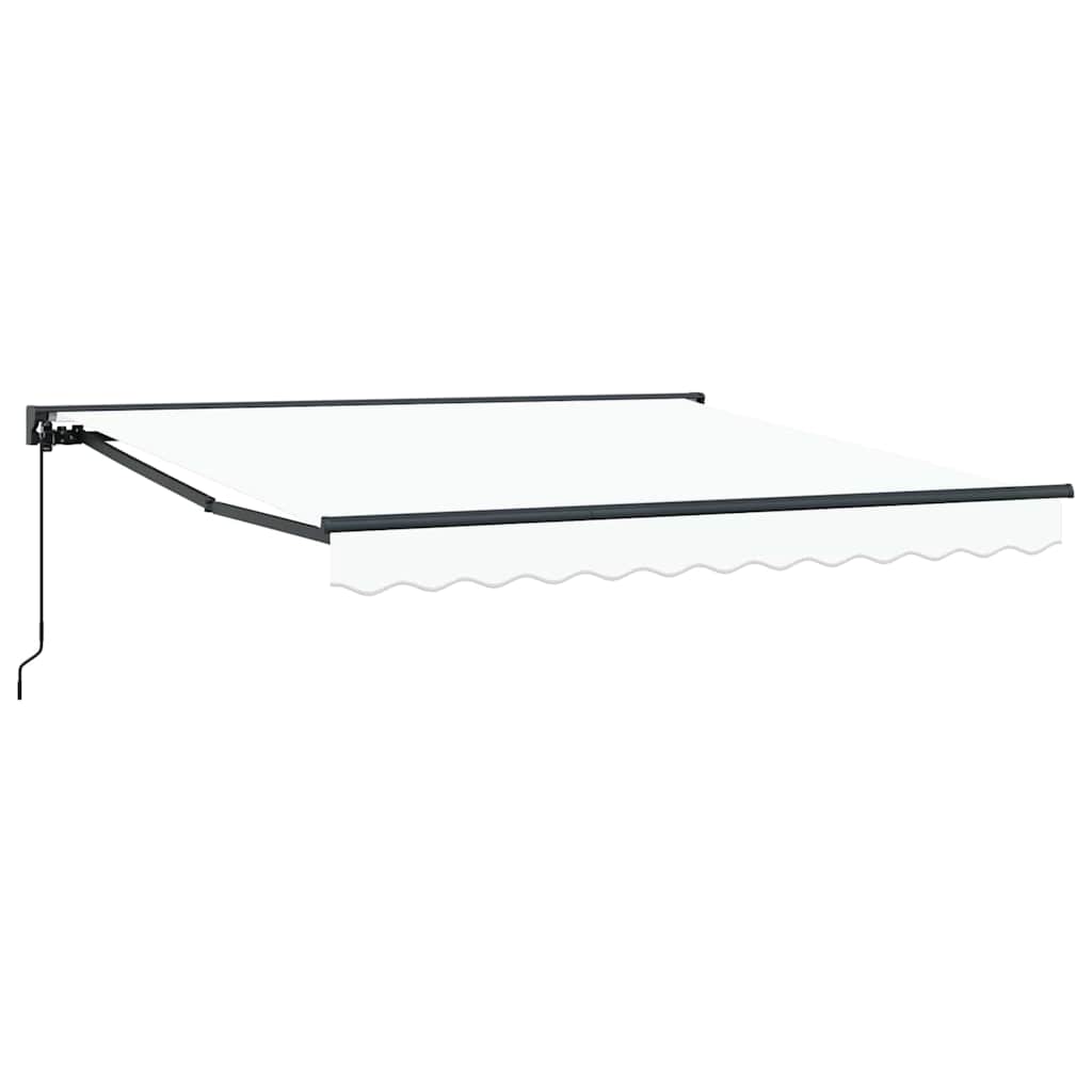 Vidaxl inklapbaar zonnescherm wit 350 x 250 cm polyester en metaal
