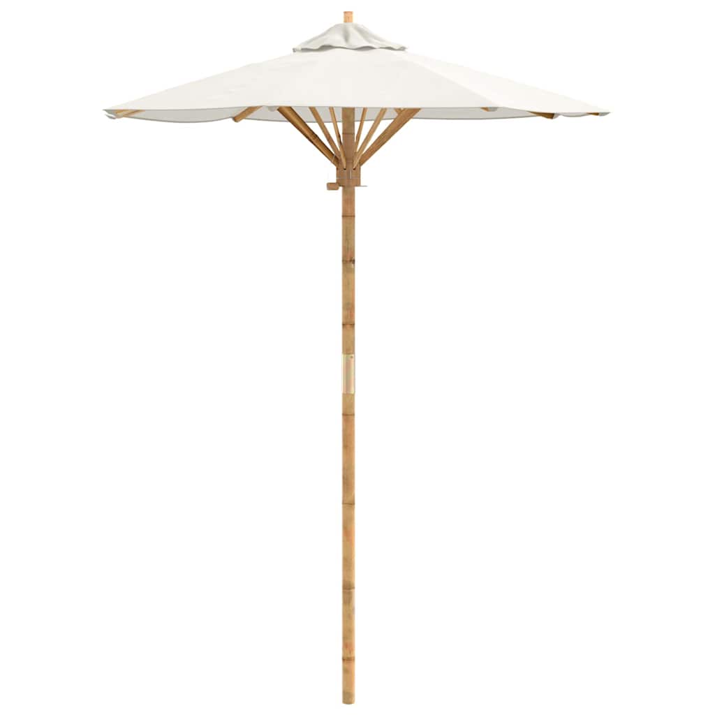 Vidaxl tuinparasol crème wit ø 270 x 260 cm bamboe